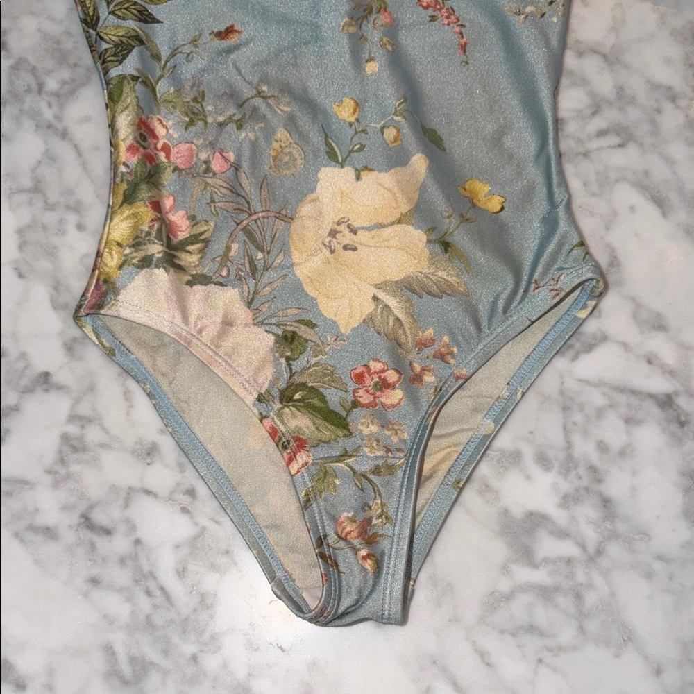Zimmermann Floral Long Sleeve Rashguard Swim One Piece 2Y - Picture 6 of 11
